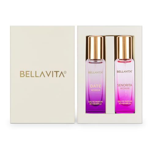 Bella Vita Luxury Date & Senorita Women Long Lasting | Perfume for Woman | Gifts for Woman | EDP 2x20ml | Jasmine, Vanilla, Lotus & Musk | Floral, Fruity & Woody