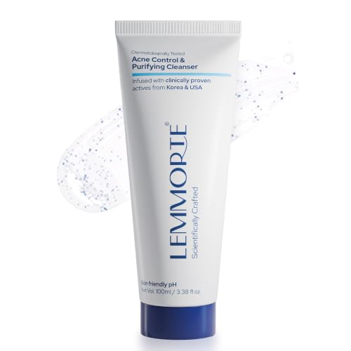 Lemmorte 2% Salicylic Acid Face Wash for Acne, Pimples, Blackheads and Oil Control - Niacinamide Cleanser for Oily, Acne-Prone Skin, Pore Cleansing, Men and Women, 100 ml
