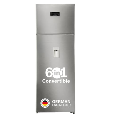 Bosch 368L, 1 Star, Frost Free Double Door Refrigerator with 2.5 L Water Dispenser | 6-in-1 Convertible Storage Modes | Fresh up to 10 Days | Touch Panel | 2 Cooling System (CTC39S21AI, Steel, 2026)