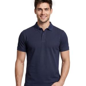 AWG ALL WEATHER GEAR 100% Cotton Polo T Shirt for Men | Soft & Breathable Fabric | Regular Fit | Half Sleeve Polo Collar T Shirt | Casual & Office Wear | Comfortable & Durable Mens Polo T Shirt