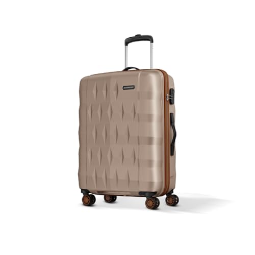 Aristocrat Comet Medium Polycarbonate Case 8-Wheel Trolley Bag, Champagne