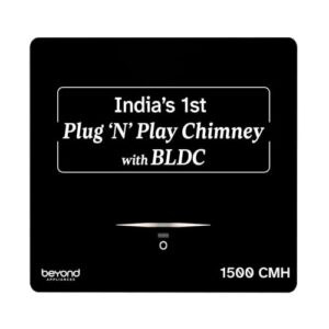 Beyond Appliances Cube BLDC Plug N Play Ductless Kitchen Chimney | 1500 CMH | AutoClean | 5-Stage Charcoal Activated Filter | Touch Control | 3-way Suction | 46dB Low Noise | Black | PAN INDIA SERVICE