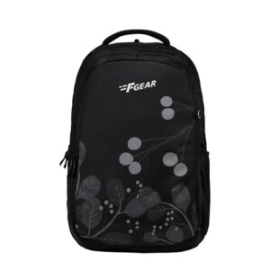 F Gear Century Black 27L School Backpack, Raincover, Water-Resistant