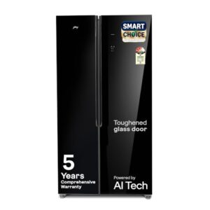 Godrej 540 L 3 Star 5 Years Comprehensive Warranty 4 Intelligent Modes|Toughened Glass Door|Frost Free SBS Inverter Refrigerator(2026 Model, RS EONVELVET 580C RID OP BK, Opera Black, 52141501SD03653)