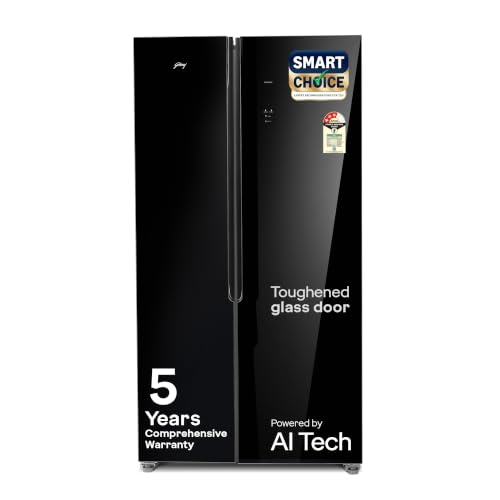 Godrej 540 L 3 Star 5 Years Comprehensive Warranty 4 Intelligent Modes|Toughened Glass Door|Frost Free SBS Inverter Refrigerator(2026 Model, RS EONVELVET 580C RID OP BK, Opera Black, 52141501SD03653)