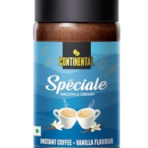 Continental Speciale | Vanilla Flavoured Coffee | 50 gm Jar | Makes 25 Cups | Instant flavored Coffee for both Hot & Cold Coffee | Medium Roast