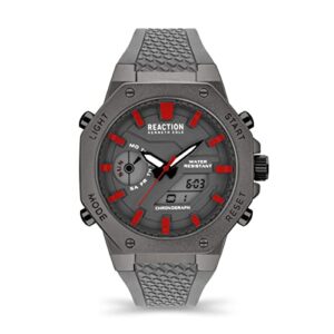 Kenneth Cole Reaction Silicone Analog-Digital Grey Dial Men’s Watch-Krwgp2191702, Band_Brown