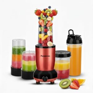 Panasonic Nutriturbo Blender with 5 Jars | Powerful 600W Max Locked Motor | Juicer, Blender & Grinder | Copper Motor & Safety Lock | Multipurpose Kitchen Appliance