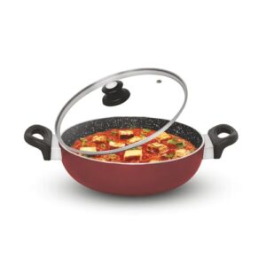 Signoraware Perfecto 4 Coating Non Stick Kadhai 26cm | Gas & Induction Compatible | Low-Oil Cooking | Ergonomically Designed | Ideal for Frying, Sauteing or Preparing Rich Curries (3.5 LTR | Steel)