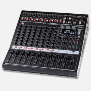 Audio Array AM-Mix10 10-Channel Hybrid USB Mixer with10 Analog+2 Digital Channel (L+R), 48kHz/16-Bit DSP, +48V, USB-C Powered, AUX Sends, Built-In FX, XLR Outputs for Live, Studio & Podcast