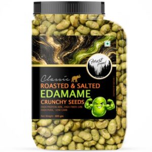 Forest Found Roasted Salted Edamame (825g) | Protein (46%) & Fiber (14%) | Oil-Free, Vacuum Roasted Crunchy Green Soybeans | Healthy Low Carb, Plant-Based Snack | Young Green Soybeans
