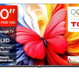 TCL 101 cms (40 inches) Full HD Smart QLED Google TV | Dolby Audio 24 watts | Ai Clarity | Metallic Bezel-Less | Multiple Viewing Mode | 40V5C