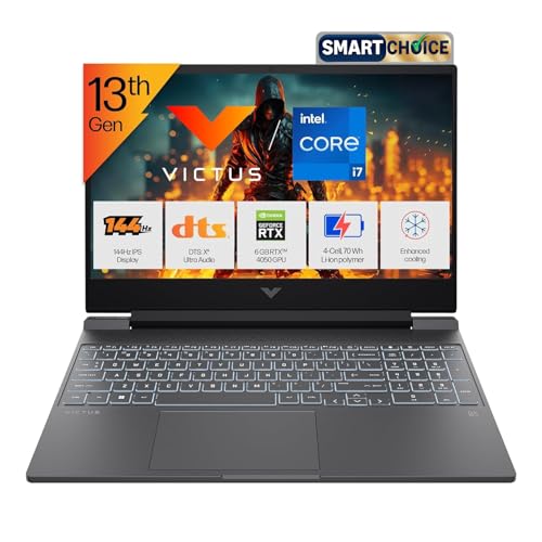 HP Smartchoice Victus, 13th Gen i7-13620H, 6GB RTX 4050, 16GB DDR4(Upgradeable) 512GB SSD, 144Hz, 300nits, 15.6''/39.6cm, Win11, Office24, Mica Silver, 2.3kg, fa2100tx, Xbox Gamepass* Gaming Laptop