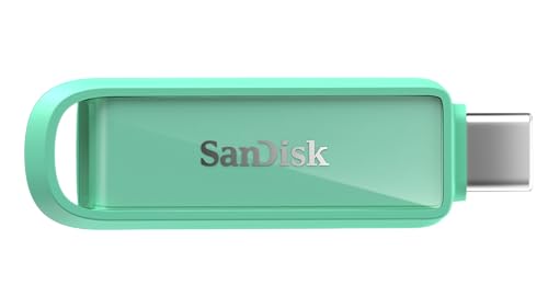 SanDisk Phone Drive with USB-C, 256GB, Upto 150 MB/s, Seafoam Green, 2Y Warranty, Automatic Backup Using SMZ, Works with iPhone 15 & iPhone 16 Series