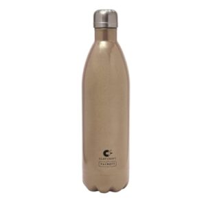 Clay Craft Vacbott Vaccum Bottle, Stark Sparkle Double Walled 24 Hours Hot and Cold Water Bottle – 1 Piece – 1000 ml (Sparkle Gold) Water Bottles for School, Office, Home, Gym, Leakproof, Rust free