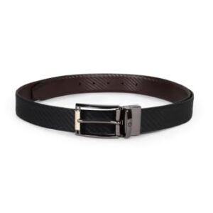 Louis Philippe Men 100% Italian Leather Dual Tone Zinc Alloy Buckle Formal Reversible Belt