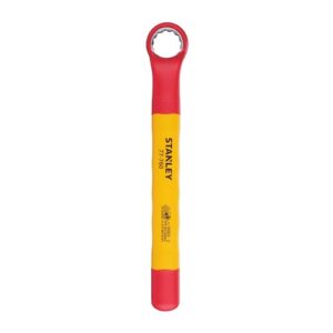 STANLEY STMT77760-23B VDE Insulated Box End Wrench 22mm, Ideal For Repair Of Electric Vehicles, Red and Yellow