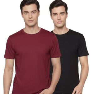 FYLTR Men’s Solid T-Shirt – Half Sleeve | Round Neck | 100% Cotton | Regular Fit T-Shirt (Pack of 2)