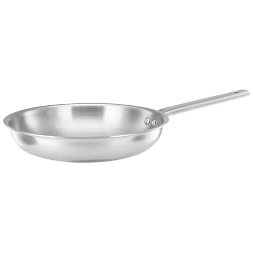 Amazon Brand - Solimo Triply Stainless Steel Frypan – 24 cm | 2.5 mm Thick Base | Even Heating | Induction & Gas Compatible | Scratch Resistant | Heavy Bottom | Non-Toxic Cookware