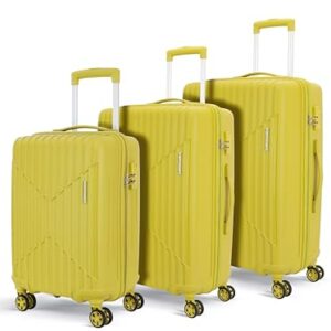 KAMILIANT by American Tourister Savvy | Trolley Bag Set of 3 (55+70+80 cms) for Travel| Hard Case Polypropylene (PP) Suitcase | 360° 8-Wheel Luggage Trolley | Combination Lock | Cress Green