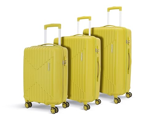 KAMILIANT by American Tourister Savvy | Trolley Bag Set of 3 (55+70+80 cms) for Travel| Hard Case Polypropylene (PP) Suitcase | 360° 8-Wheel Luggage Trolley | Combination Lock | Cress Green