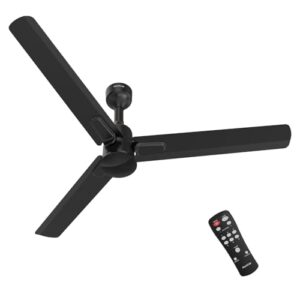 Polycab Silencio Mini DLX 1200mm 5-Star Advanced BLDC,Remote Ceiling fan for home|High Air Delivery, 25 Speed Setting, Sleep Mode, Reverse Rotation |3+1 Years Warranty【Midnight Black】