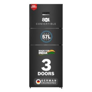 Bosch 302L, 3 Star, MaxFlex Convert Frost Free Triple Door Refrigerator | 8-in-1 Convertible Storage Modes | 57L Extra Convertible Zone | Cool Extend up to 18 hours (CMC33S33VI, Cosmic Steel)