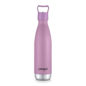 Go24 pexpo Erica Stainless Steel Water Bottle 500ml | Hot and Cold Thermo Flask | ISI Certified Steel Bottle | Triple Wall Insulation | Leakproof | for Home, Office, School | Rosy Brown
