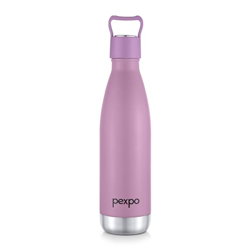 Go24 pexpo Erica Stainless Steel Water Bottle 500ml | Hot and Cold Thermo Flask | ISI Certified Steel Bottle | Triple Wall Insulation | Leakproof | for Home, Office, School | Rosy Brown