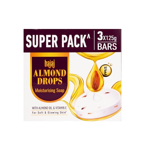Bajaj Almond Drops Moisturising Soap, 125 gm (Pack of 3)
