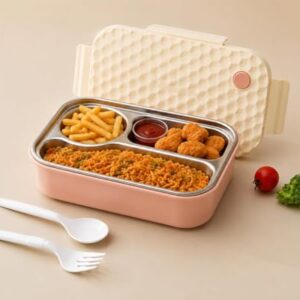 Crezora Aroma Insulated Stainless Steel Lunch Box with Clip Lock Lid, Airtight, Leak-Proof, Lightweight, 650 ml, for Office, School, Picnic and Travelling