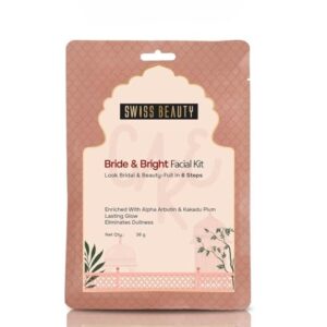 Swiss Beauty Care Bride & Bright Facial Kit | 6 Steps For A Bridal Glow | Cleanses | Brightens | Nourishes | Protects | With Alpha Arbutin & Kakadu Plum | 36g