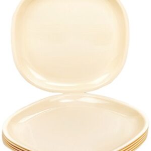 Signoraware BPA Free Plastic Square Full Plate | Microwave Safe | Crack Resistant | Ideal for Family Gatherings & Outdoor Activities | Best for Lunch, Breakfast & Dinner use (Set of 6 | OffWhite)