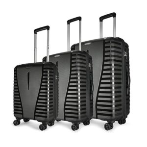 Aristocrat Airpro Set of 3 (Cabin+Medium+Large) Trolley Bags, Jet Black