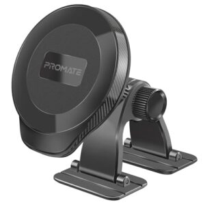 Promate Magnetic Phone Holder with MagGrip™ Technology, Fits Any Curved Surface, Firm Dashboard Attachment, Powerful N52 Magnets, ArcMount