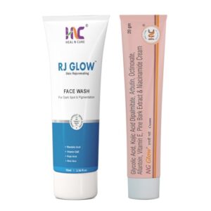 RJ Glow Facewash, & NG Glow Cream, (Combo pack For More effective) – Treat Melasma, Pigmentation, and Dark Spots, Complete Skincare, Daily Skin Routine, Suitable for all skin type