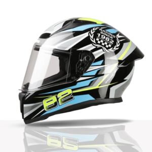TVS Racing Titan Series Full Face Helmet for Men | Premium Bike Helmets with ABS Shell, UV Paint | Quick Release System | Aerodynamic Design | DOT & ISI Certified (Green, XL)