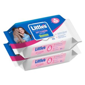 Little’s Soft Cleansing Baby Wipes with Lid | 80 Wipes x Pack of 2 – 160 Wipes | Extra Thick & Moist Wet Wipes for Baby’s | Prevents Rashes & Redness with Goodness of Aloe Vera, Vitamin E & Jojoba Oil