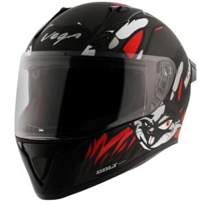 Vega Bolt Bunny Dull Black Red Helmet-L