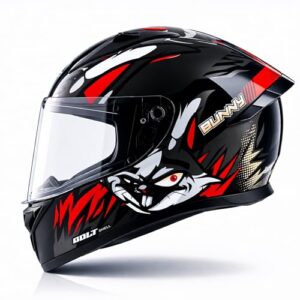 Vega Bolt Bunny Black Red Helmet-L