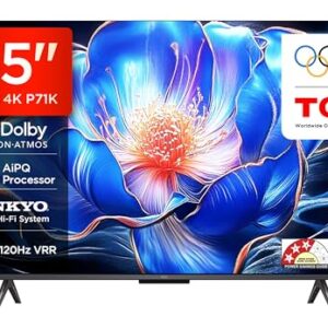 TCL 139 cm (55 inches) 4K Ultra HD Smart QLED Google TV | 120 Hz VRR | HDR 10+ | 35W Onkyo 2.1 | Dolby Vision & Atmos | 55P71K