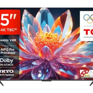 TCL 215 cm (85 inches) 4K Ultra HD Smart QLED Google TV | 120Hz Refresh Rate | 3GB RAM | 40W Onkyo 2.1ch Speakers | Dolby Vision & Atmos | 85T8C