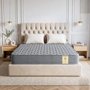 Shayan Orthopedic Memory Foam Mattress | 4 inch Queen Size | HR Foam Support with Motion Isolation | Breathable Knitted Fabric | Pressure Relief & Spine Support Mattress | 75x60x4 Inches Grey.