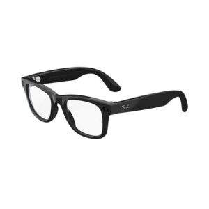 Ray-Ban Meta (Gen 1), Wayfarer, Large Shiny Black | Smart AI Glasses for Men, Women. 12 MP Ultra-Wide Camera, Open-Ear Speakers for Audio, Video Recording and Bluetooth. Clear Lenses. Wearable Tech.