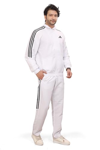 Adidas Men Training Mock Collar Long Sleeve Track Suit - Regular Fit Polyester Activewear Set Lightweight, Breathable Sportswear track suit for Gym, Running, Fitness, Casual For Fall Winter