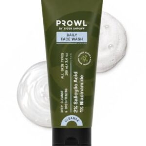 PROWL by Tiger Shroff Facewash with 2% Salicylic Acid & 1% Niacinamide | Anti Acne Face Wash For Oily & Acne Prone Man Skin Care | Exfoliating Brightening Cleanser For Men | 100ml
