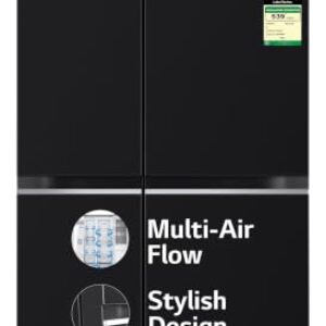 LG 655 L, 3 Star, Frost Free Smart Inverter Double Door Side by Side Refrigerator (GL-B257HWBY, Western Black, Express Freezing | Multi Air-Flow)
