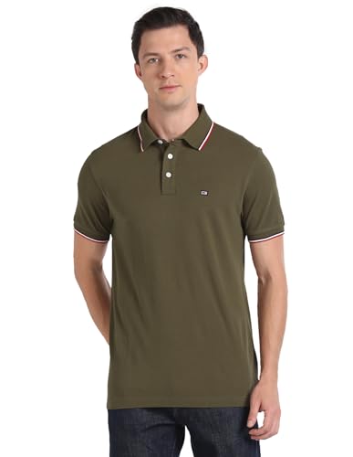 Arrow Sport Men Regular fit Cotton Solid Short Sleeves Polo Shirt(ASAEOTS5066_Green_S)