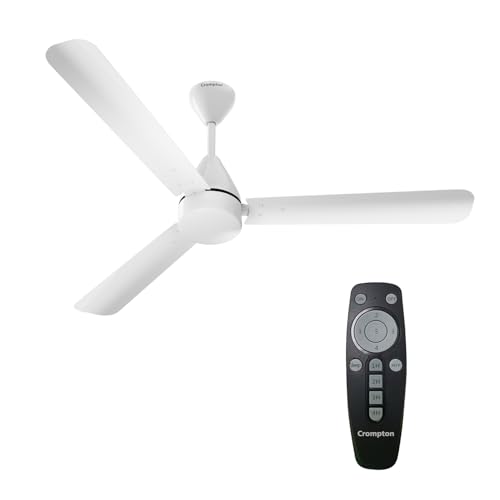 Crompton Energion Hyperjet 1200mm BLDC Ceiling Fan | Point Anywhere Remote Control | BEE 5 Star Rated Energy Efficient | Superior Air Delivery | Anti-Rust | 2 Year Manufacturer Warranty | Opal White