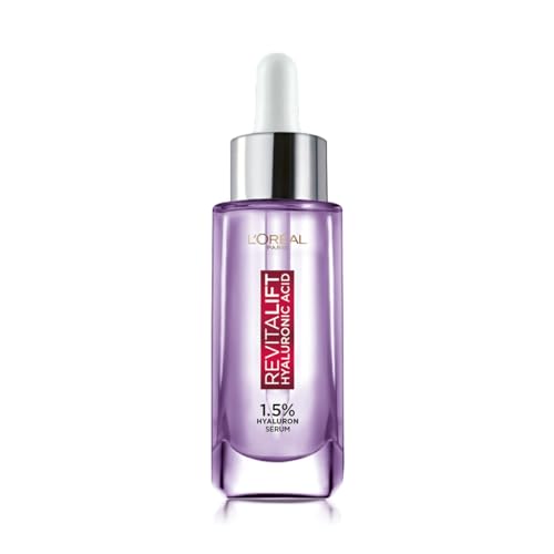 L'Oréal Paris Revitalift 1.5% Hyaluronic Acid Serum, Volume: 30ml, Intensely hydrates, smooths, and replumps skin, Fragrance free, paraben free, alcohol free formulation